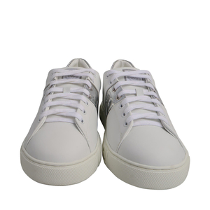 Leather Greca Sneakers White, view 3