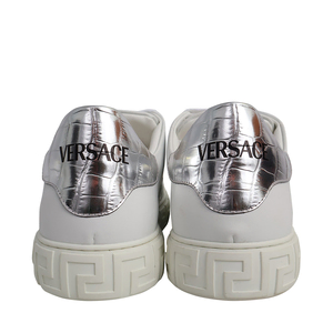 Leather Greca Sneakers White, view 4