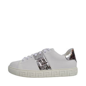 Leather Greca Sneakers White, view 2