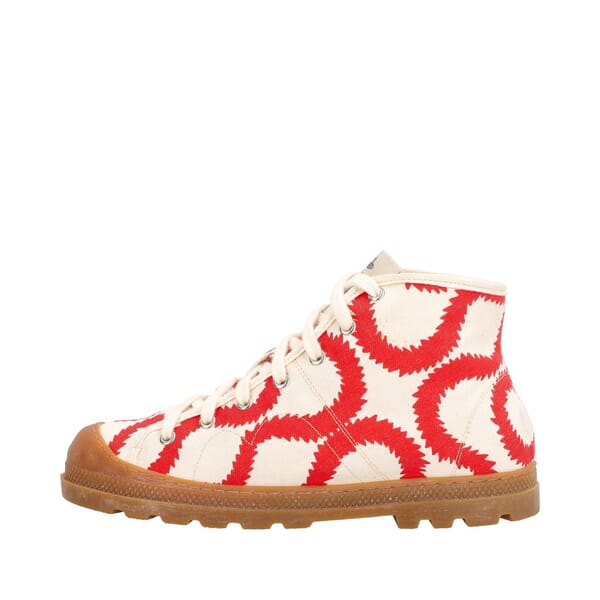 Canvas Simian Squiggle Boots Sneakers Cream/Red