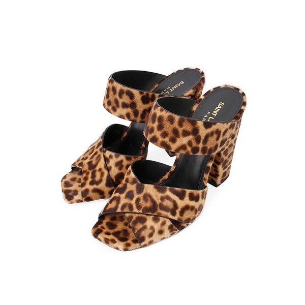 Pony Hair Sandals Leopard Print