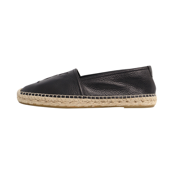 Leather Logo Espadrilles Black