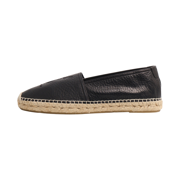 Leather Logo Espadrilles Black