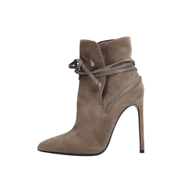 Suede/Leather Lace Boots Taupe