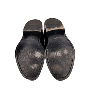 Glazed Leather Tassel Loafers Black, view 5