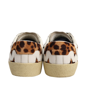 Leather/Pony Hair Classic Court Star Sneakers White/Leopard Print, view 4