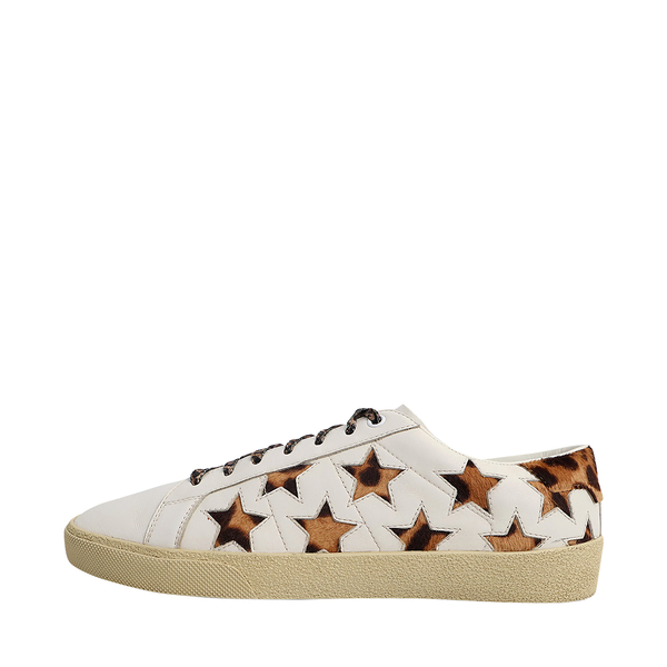 Leather/Pony Hair Classic Court Star Sneakers White/Leopard Print