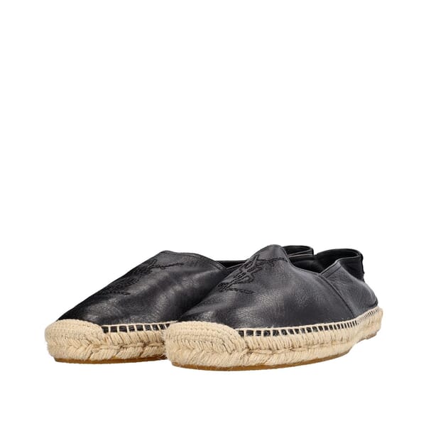 Leather Espadrilles Black