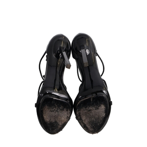 Patent Cassandra Logo Sandals Black, view 4