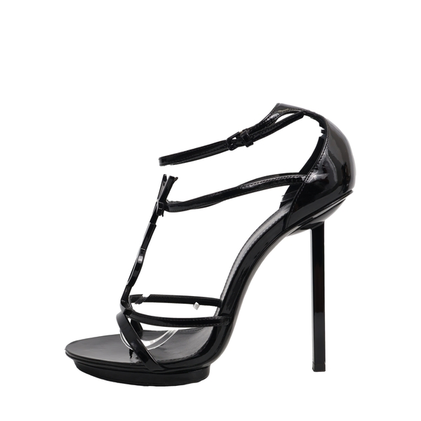 Patent Cassandra Logo Sandals Black