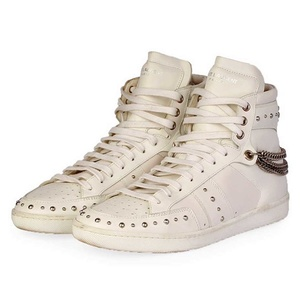 YVES SAINT LAURENT Leather Studded High-Top Sl/22H Sneakers White