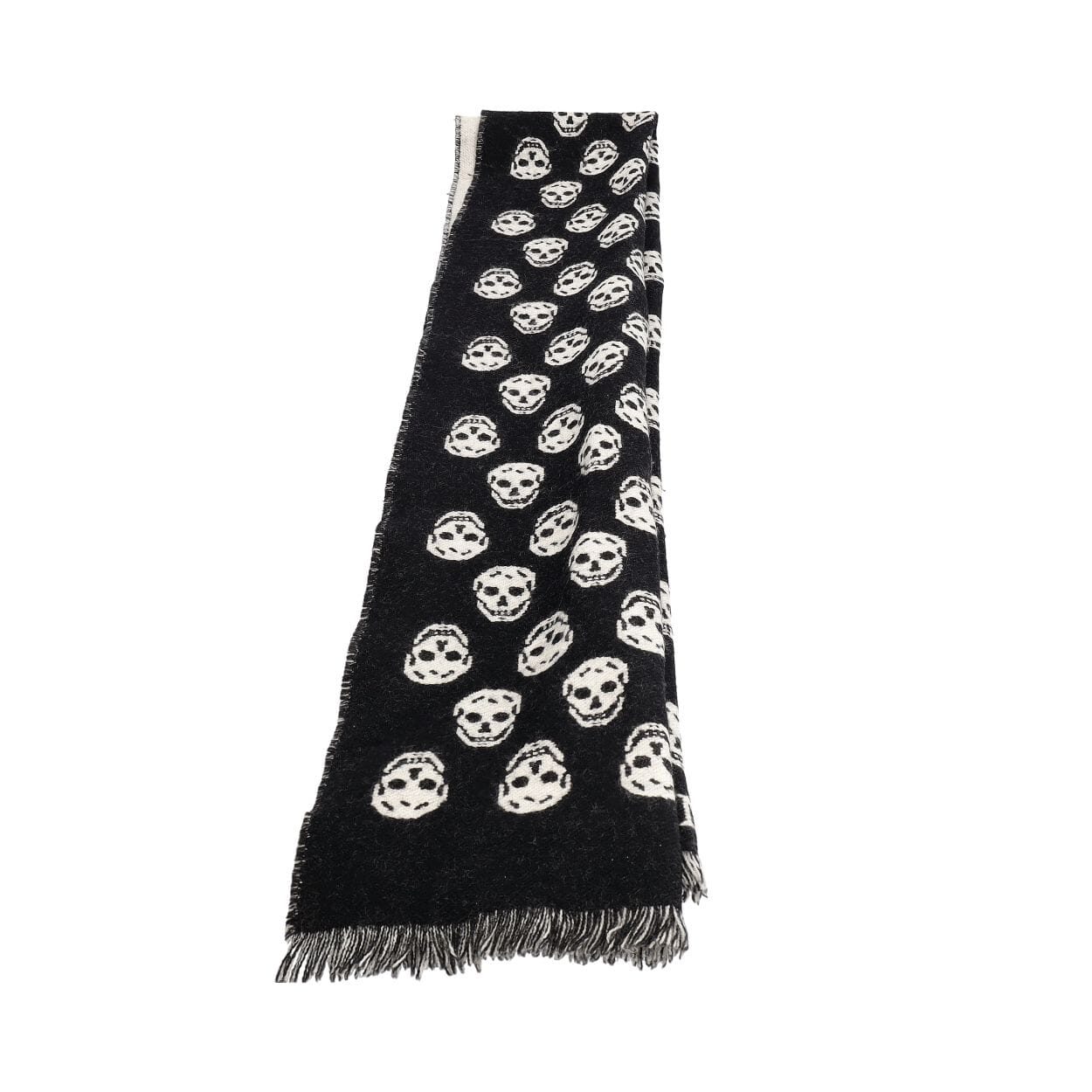 ALEXANDER MCQUEEN Wool Skull Scarf Black/White | Luxity