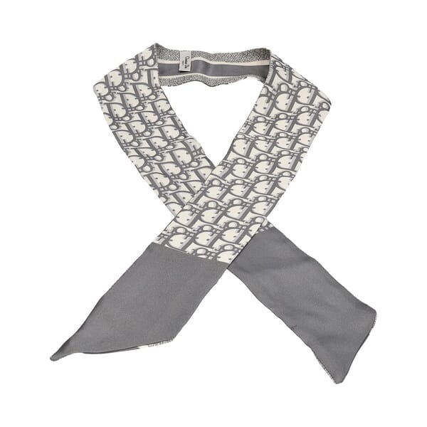 Silk Oblique Mitzah Scarf Grey