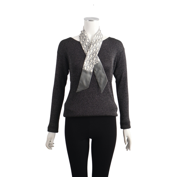 Silk Oblique Mitzah Scarf Grey