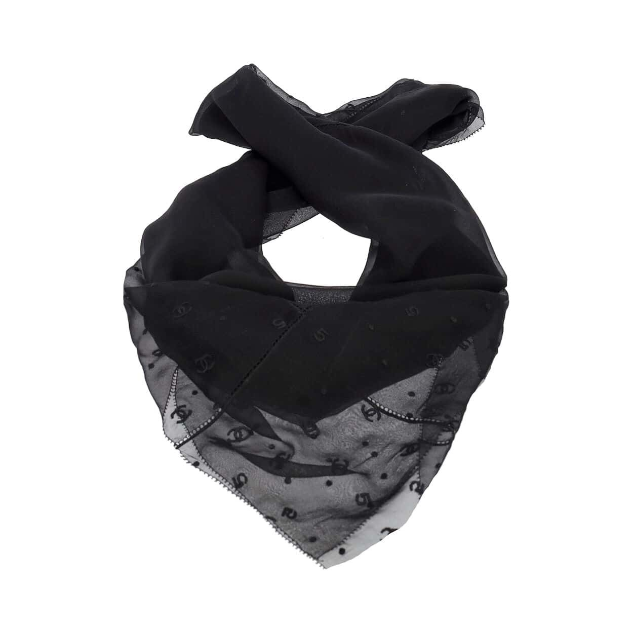 CHANEL Silk Scarf Black | Luxity