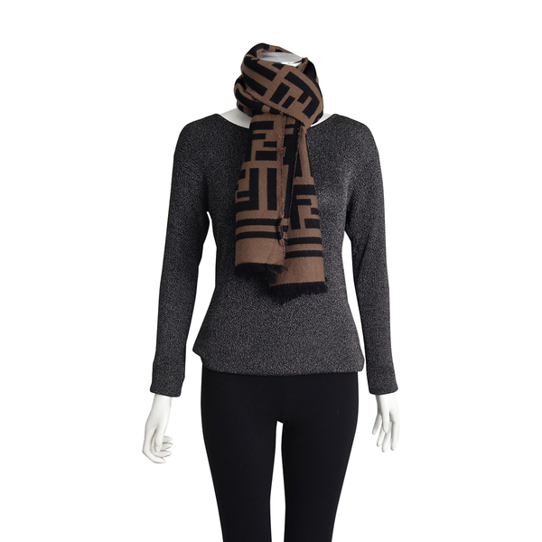 Wool FF Scarf Black/Brown