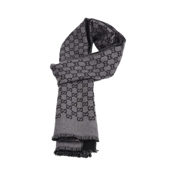 Wool GG Scarf Black/Grey