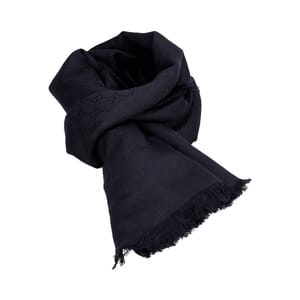 Silk/Wool Jacquard GG Shawl Navy