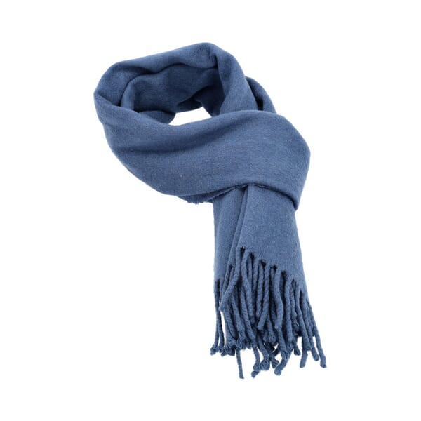 Vintage Cashmere Fringe Scarf Navy
