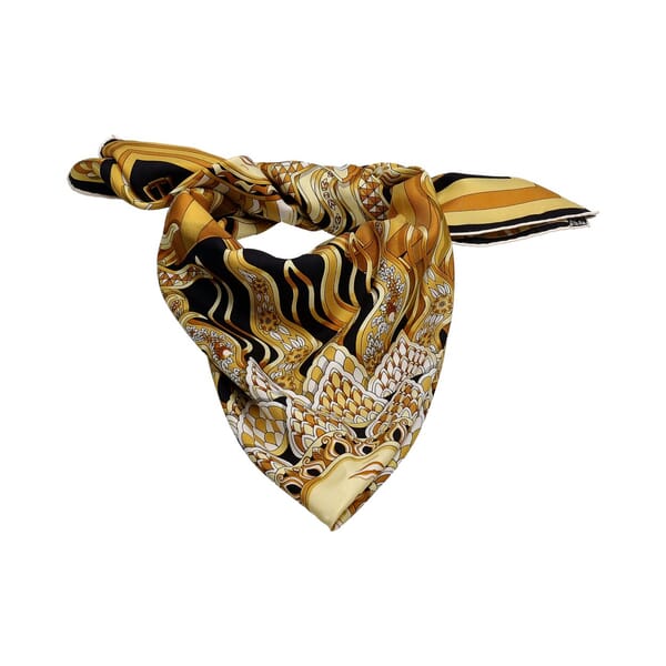 Silk Les Sangles De Phoebus Scarf Yellow/Black