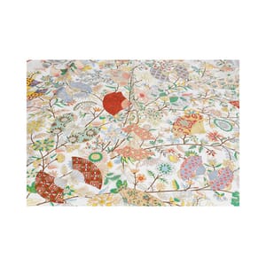 Silk Fleurs Et Papillons De Tissus Carre Scarf Multicolour, view 3