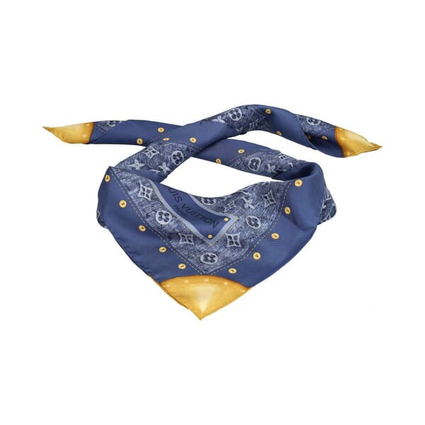 Monogram Denim Silk Scarf