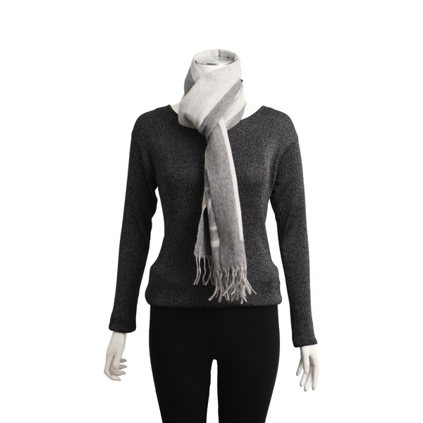 Lambswool/Angora Cardiff Scarf Grey