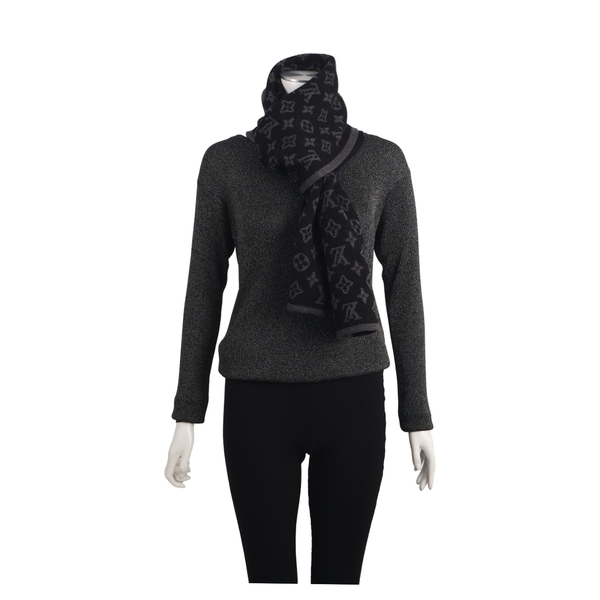 Wool Monogram Stripy Scarf Tricolour