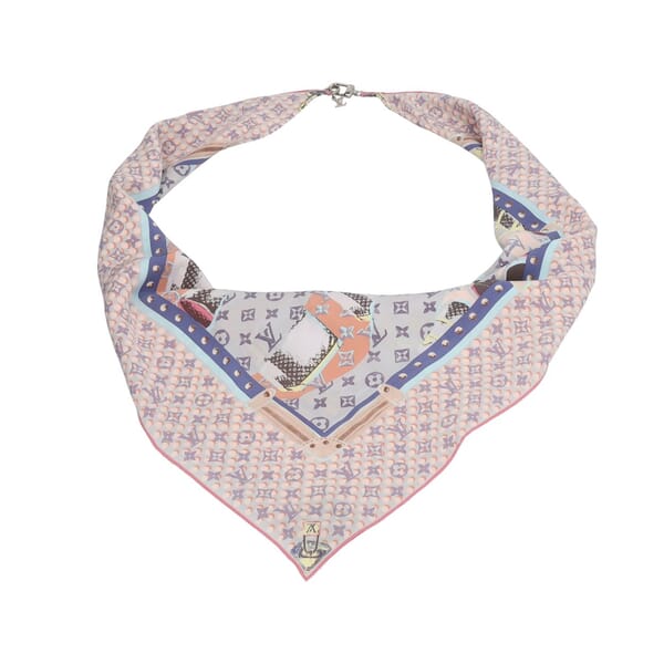 Silk Monogram Wallpaper Scarf Pink