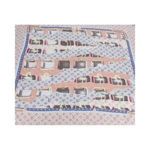 Silk Monogram Wallpaper Scarf Pink, view 3