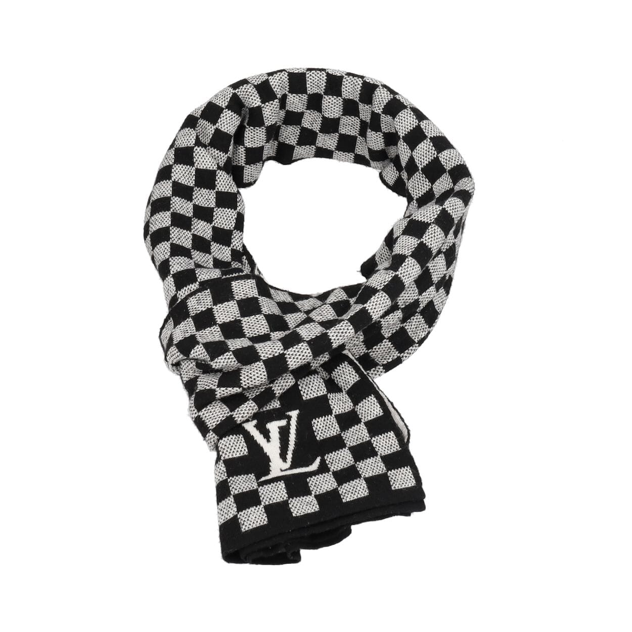 Mixed Material Damier Petit Scarf