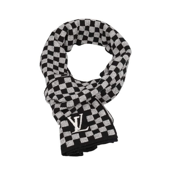 Mixed Material Damier Petit Scarf