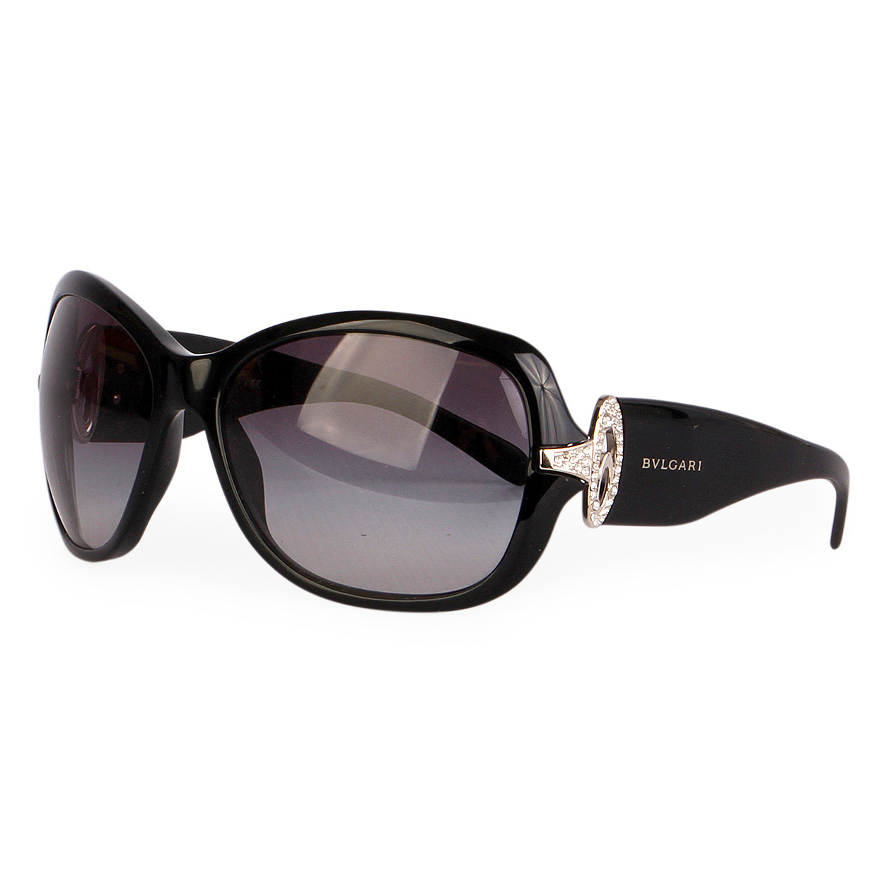 BULGARI Rhinestone Sunglasses 8044-B Black | Luxity