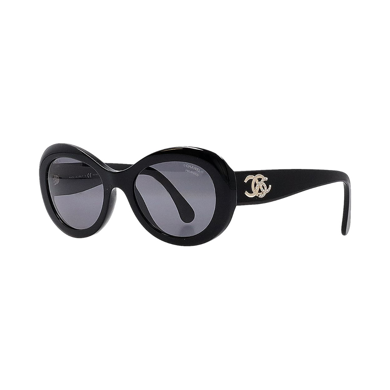 CHANEL Polarized Logo Sunglasses 5469-B Black | Luxity