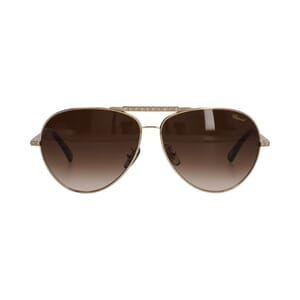 Crystal Aviator Sunglasses Gold Tone, view 3