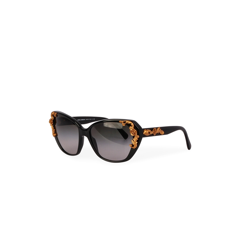 Dolce & Gabbana DG4167 Sicilian Baroque Gold Roses Black Sunglasses Dolce and Gabanna Sicilian Baroque Floral DG 4167 Sunglasses main image 3