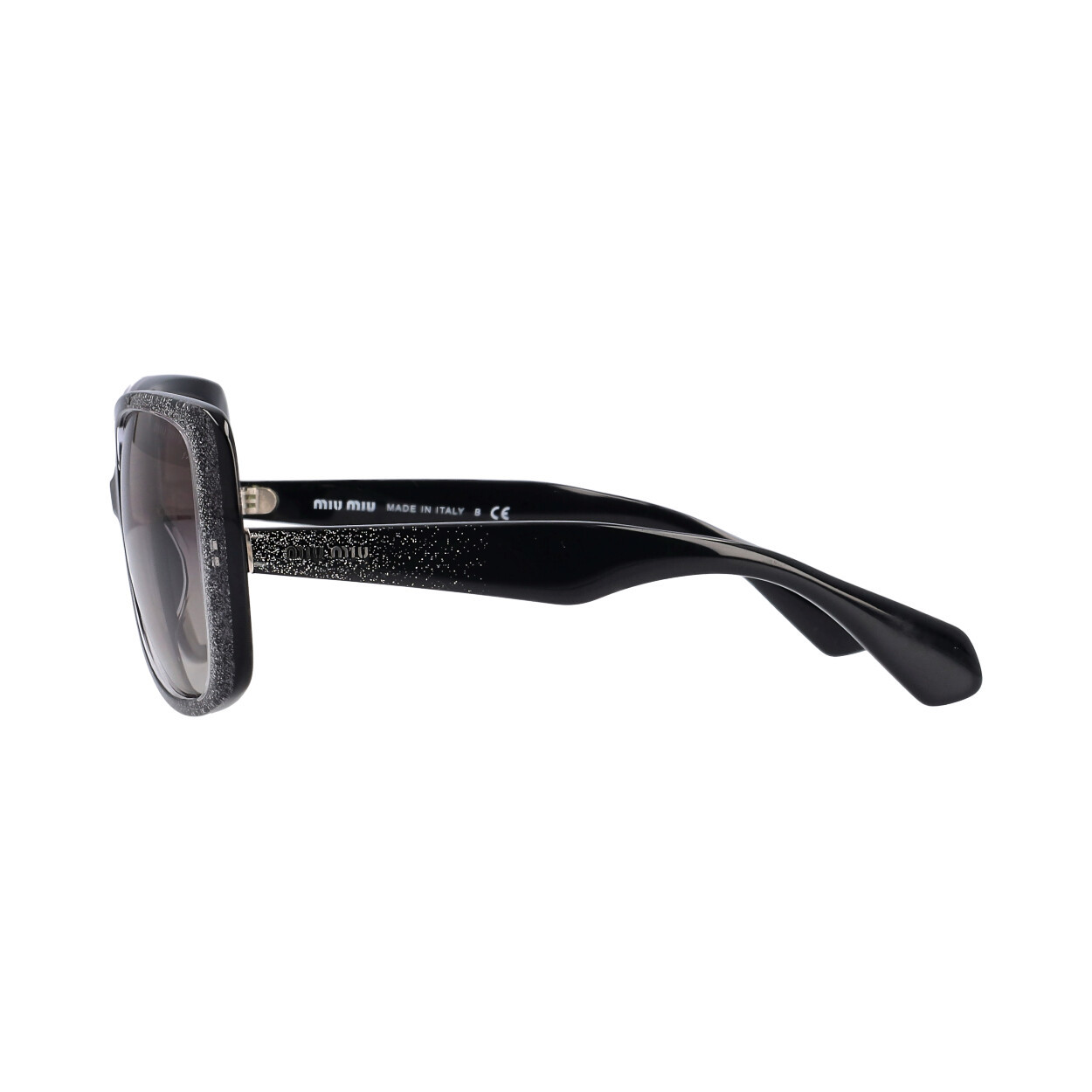 Miu Miu Glitter Black Sunglasses MIU MIU EYEWEAR oversized glitter sunglasses main image 2