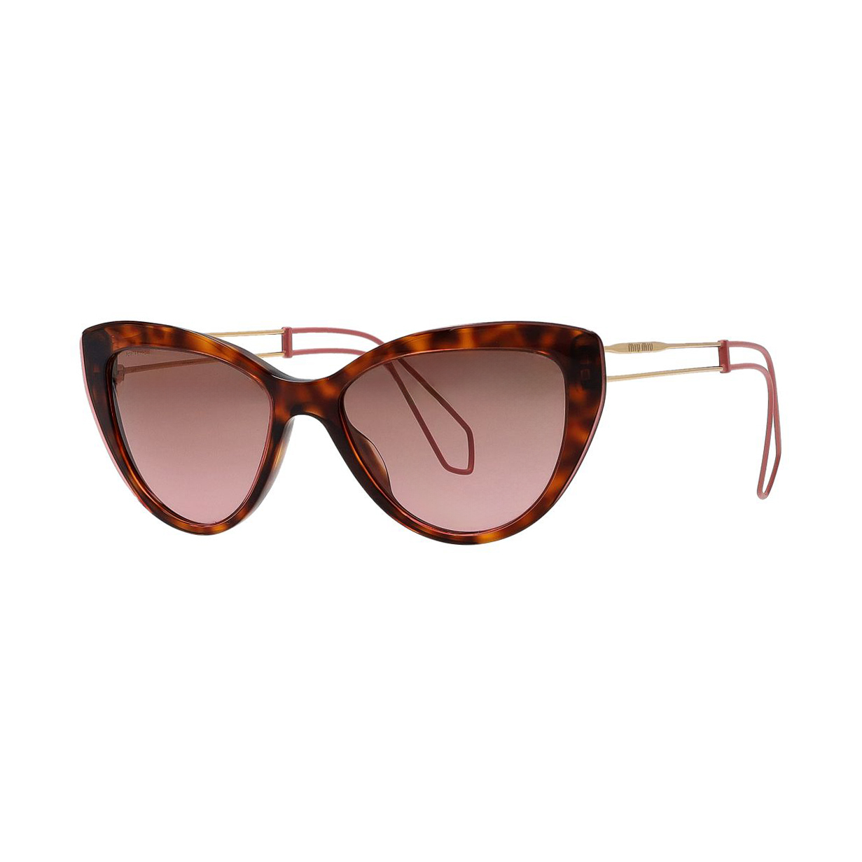 Miu Miu Cat Eye Sunglasses SMU12RS USN3E2 55 | Purple Frame Miu Miu Women Sunglasses MU12RS 12RS U6G5P1 55MM Havana  main image 2