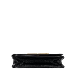 Croc Embossed Chain Wallet Black, view 7