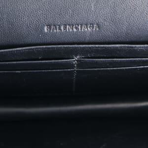 Croc Embossed Chain Wallet Black, view 8