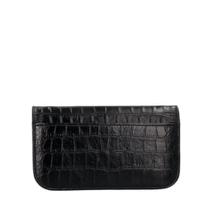 Croc Embossed Chain Wallet Black, view 3