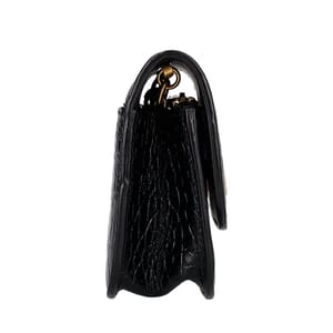 Croc Embossed Chain Wallet Black, view 5