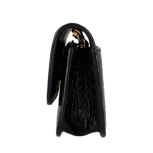Croc Embossed Chain Wallet Black, view 6