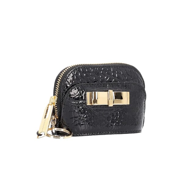 Patent Metal Bow Wallet Black