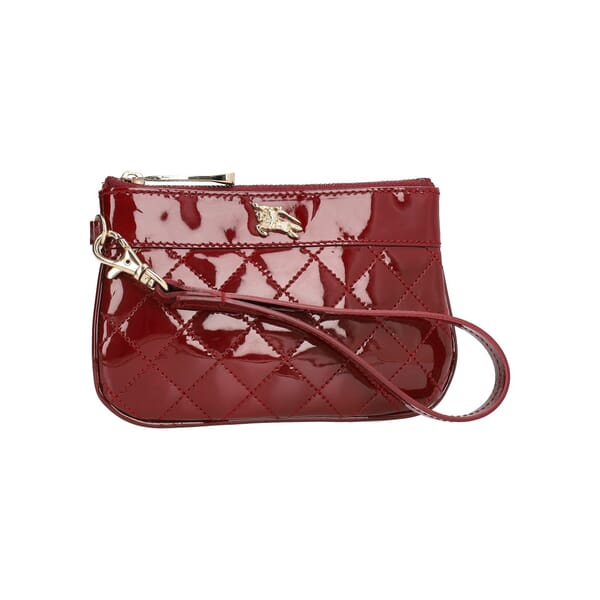 Patent Quilted Coin Purse Burgundy