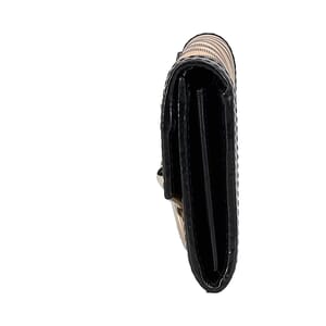Patent/Coated Canvas Check Wallet Beige/Black, view 5