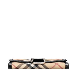 Patent/Coated Canvas Check Wallet Beige/Black, view 6