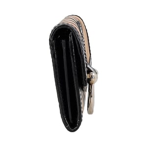 Patent/Coated Canvas Check Wallet Beige/Black, view 4