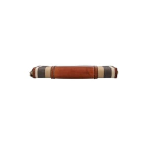 Leather/Canvas Check Zip Around Wallet Tan, view 6
