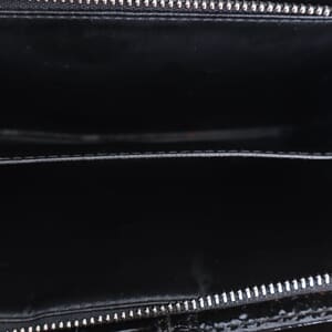 Patent/Nylon Check Continental Wallet Black/Grey, view 7